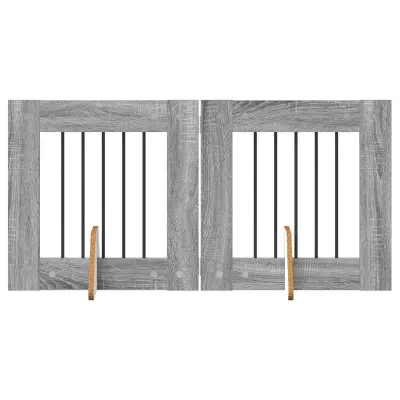 vidaXL Vrata za pse z stojali 2 pcs Siva Sonoma 60 x 60 cm