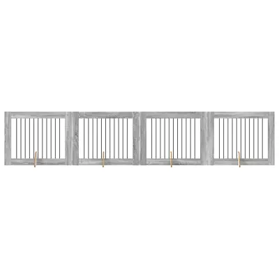 vidaXL Vrata za pse z stojali 4 pcs Siva Sonoma 100 x 80 cm