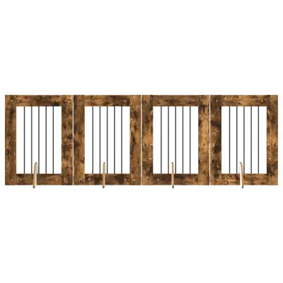 vidaXL Vrata za pse z stojali 4 pcs Dimljen hrast 60 x 80 cm