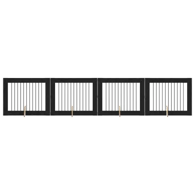 vidaXL Vrata za pse z stojali 4 pcs Črni hrast 100 x 80 cm