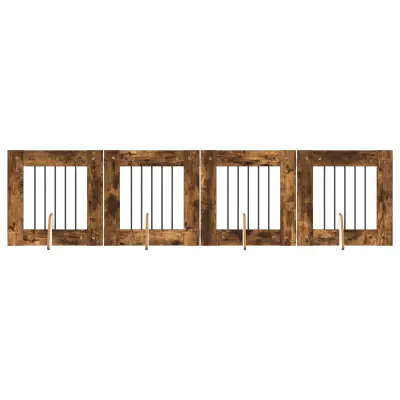 vidaXL Vrata za pse z stojali 4 pcs Dimljen hrast 60 x 60 cm