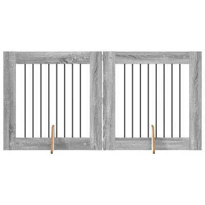 vidaXL Vrata za pse z stojali 2 pcs Siva Sonoma 80 x 80 cm