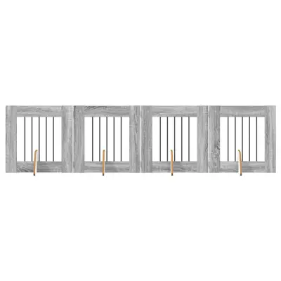 vidaXL Vrata za pse z stojali 4 pcs Siva Sonoma 60 x 60 cm