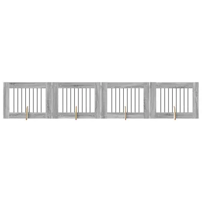 vidaXL Vrata za pse z stojali 4 pcs Siva Sonoma 80 x 60 cm