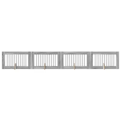 vidaXL Vrata za pse z stojali 4 pcs Siva Sonoma 100 x 60 cm