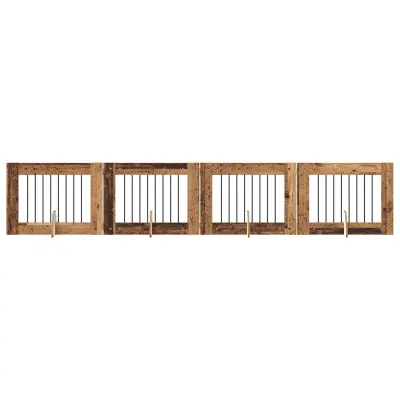 vidaXL Vrata za pse z stojali 4 pcs Star les 80 x 60 cm Inženirski les