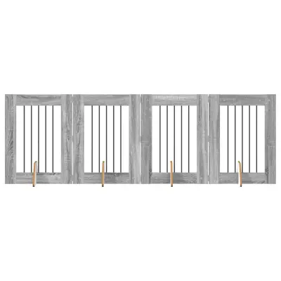 vidaXL Vrata za pse z stojali 4 pcs Siva Sonoma 60 x 80 cm