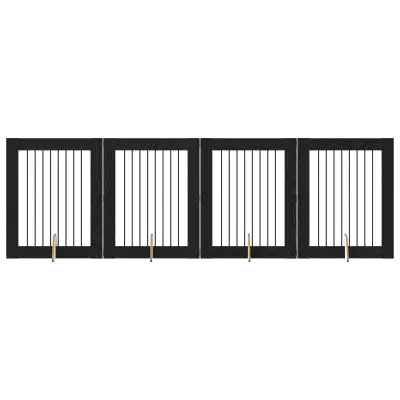 vidaXL Vrata za pse z stojali 4 pcs Črni hrast 80 x 100 cm