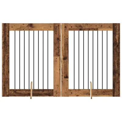 vidaXL Vrata za pse z stojali 2 pcs Star les 80 x 100 cm