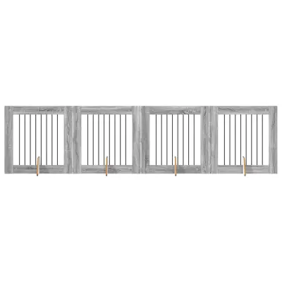vidaXL Vrata za pse z stojali 4 pcs Siva Sonoma 80 x 80 cm