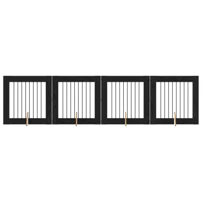 vidaXL Vrata za pse z stojali 4 pcs Črni hrast 80 x 80 cm