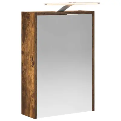 vidaXL Kopalniška ogledalna omara Dimljeni oreh 43 x 16 x 62.5 cm