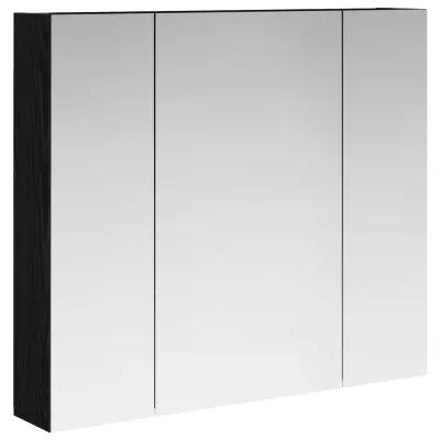 vidaXL Kopalniška ogledalna omara Črna Orehovina 80 x 14.5 x 70 cm