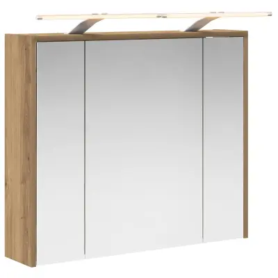 vidaXL Kopalniška ogledalna omara Oreh 73,5 x 16 x 62,5 cm
