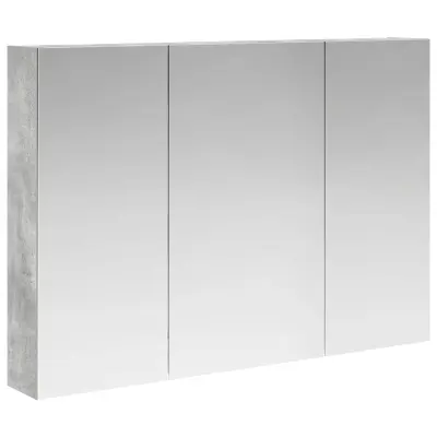 vidaXL Kopalniška ogledalna omara Betonsko siva 100 x 14,5 x 70 cm