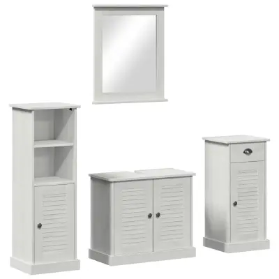 vidaXL Komplet pohištva za kopalnico s predalom 4 pcs Antik bela
