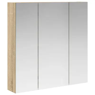 vidaXL Kopalniška ogledalna omara Sonoma hrast 70 x 14,5 x 70 cm