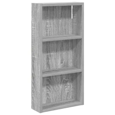 vidaXL Kopalna stenska omarica s polico Siva Sonoma 30 x 10 x 60,5 cm