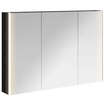 vidaXL Kopalniška ogledalna omara Črna Orehovina 103,5 x 15,5 x 70 cm