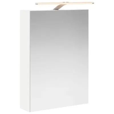 vidaXL Kopalniška ogledalna omara z LED lučmi Bela 50 x 14,5 x 70 cm