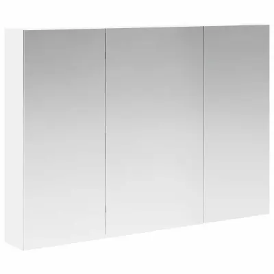 vidaXL Kopalniška ogledalna omara s polico Bela 100 x 14,5 x 70 cm
