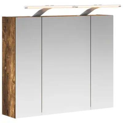 vidaXL Kopalniška ogledalna omara Dimljeni oreh 60 x 14,5 x 50 cm