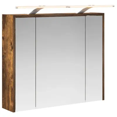 vidaXL Kopalniška ogledalna omara Dimljeni oreh 73,5 x 16 x 62,5 cm