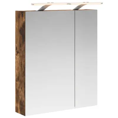vidaXL Kopalniška ogledalna omara Dimljeni oreh 60 x 14,5 x 70 cm