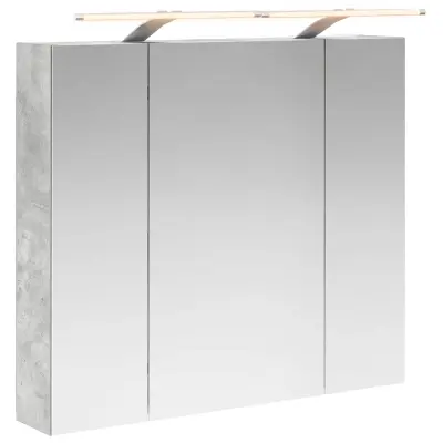 vidaXL Kopalniška ogledalna omara Betonsko siva 80 x 14.5 x 70 cm