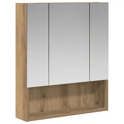 vidaXL Kopalniška ogledalna omara s polico Oreh 60 x 14.5 x 70 cm