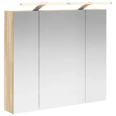 vidaXL Kopalniška ogledalna omara Sonoma hrast 80 x 14.5 x 70 cm