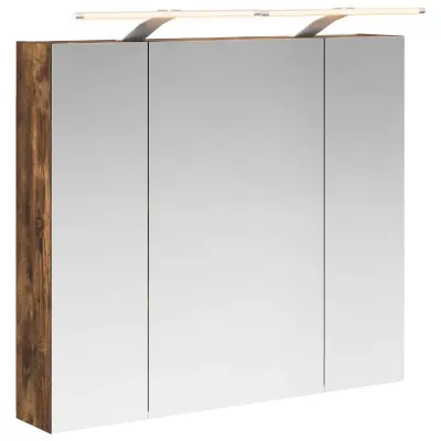 vidaXL Kopalniška ogledalna omara Dimljeni oreh 80 x 14.5 x 70 cm