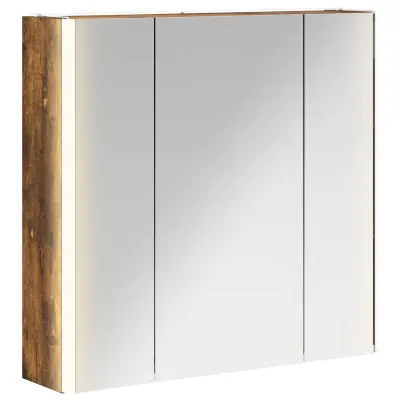 vidaXL Kopalniška ogledalna omara Dimljeni oreh 63,5 x 15,5 x 60,5 cm