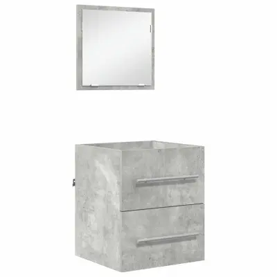 vidaXL Komplet pohištva za kopalnico s predalom Siva 41 x 38,5 x 48 cm