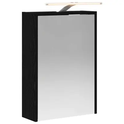 vidaXL Kopalniška ogledalna omara Črna Orehovina 43 x 16 x 62.5 cm