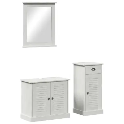 vidaXL Komplet pohištva za kopalnico s predalom 3 pcs Antik bela