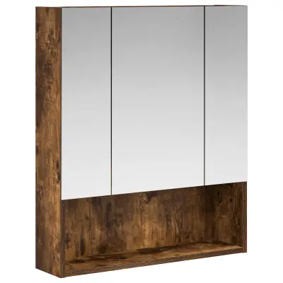 vidaXL Kopalniška ogledalna omara Dimljeni oreh 60 x 14.5 x 70 cm