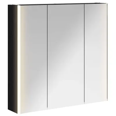 vidaXL Kopalniška ogledalna omara Črna Orehovina 73.5 x 15.5 x 70 cm