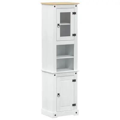 vidaXL Kopalniška omarica Bela 50 x 40 x 185 cm Masivno borovo les