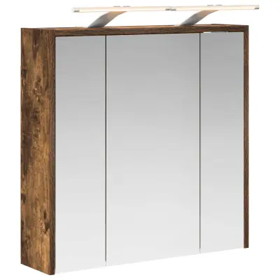 vidaXL Kopalniška ogledalna omara Dimljeni oreh 63,5 x 16 x 62,5 cm