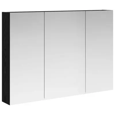 vidaXL Kopalniška ogledalna omara Črna Orehovina 100 x 14,5 x 70 cm