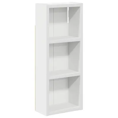 vidaXL Kopalna stenska omarica s polico Bela 20 x 10 x 50 cm