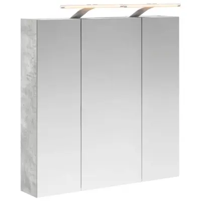 vidaXL Kopalniška ogledalna omara Betonsko siva 70 x 14,5 x 70 cm