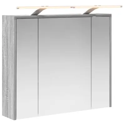 vidaXL Kopalniška ogledalna omara Siva Sonoma 73,5 x 16 x 62,5 cm