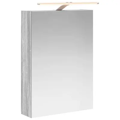 vidaXL Kopalniška ogledalna omara Siva Sonoma 50 x 14,5 x 70 cm