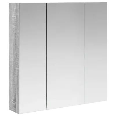 vidaXL Kopalniška ogledalna omara Siva Sonoma 70 x 14,5 x 70 cm