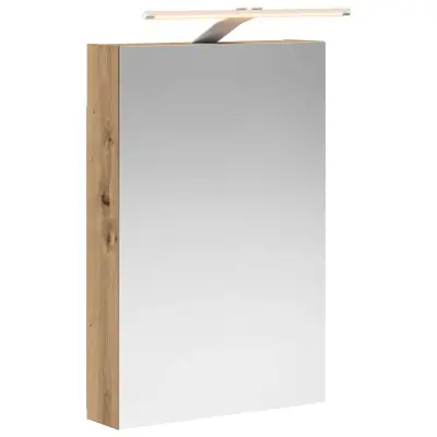 vidaXL Kopalniška ogledalna omara z LED lučmi Oreh 40 x 10,5 x 60,5 cm