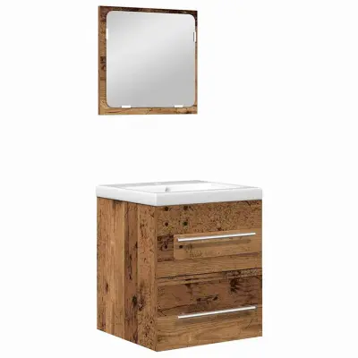 vidaXL Komplet pohištva za kopalnico 2 pcs Star les Konstruiran les