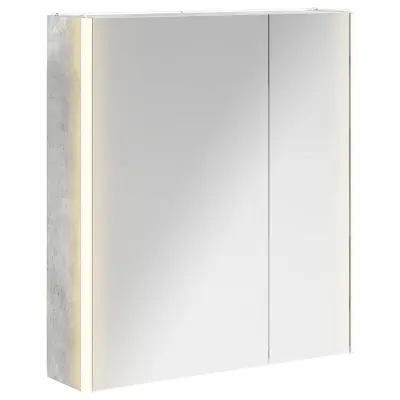 vidaXL Kopalniška ogledalna omara Betonsko siva 63,5 x 15,5 x 70 cm