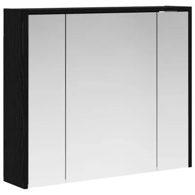 vidaXL Kopalniška ogledalna omara Črna Orehovina 73,5 x 16 x 62,5 cm